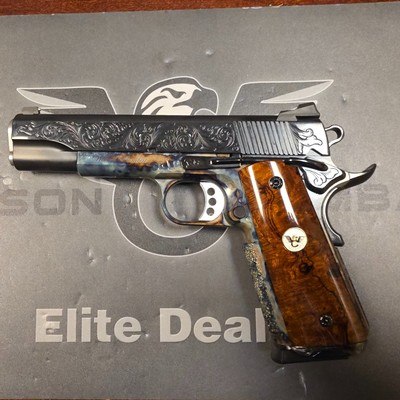 Wilson Combat Tactical Supergrade .45 Color Cased Baron Blued Engraved