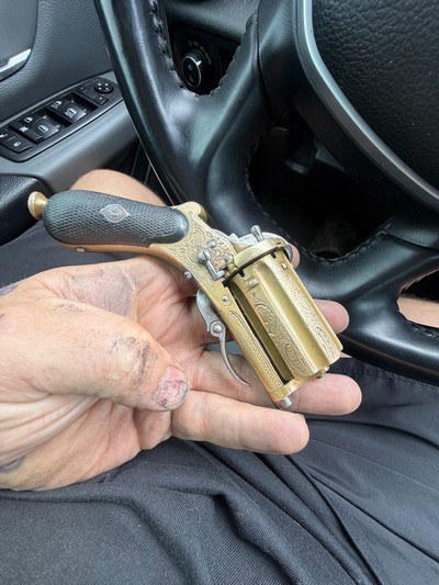 Belgian 7mm Pinfire Pepperbox pistol - Image 9 of 10
