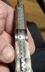 Rendon Griffin custom all Damascus automatic knife, Beautiful - 8 of 11
