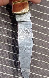 Beautiful Stag and Damascus handmade automatic knife - 9 of 15