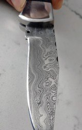 Damascus custom automatic knife - 13 of 14