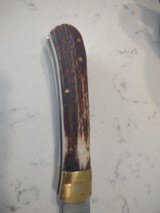 Custom automatic stag & Damascus Knife - 4 of 7