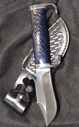 AB Custom Cutlery, Hand made, beautiful grind lines, beautiful yellow pinecone handle - 4 of 6