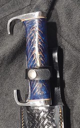 AB Custom Cutlery, Hand made, beautiful grind lines, beautiful yellow pinecone handle