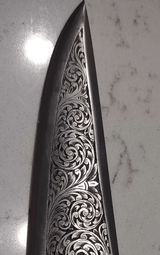 Fully engraved Cowboy Bowie knife - 12 of 15