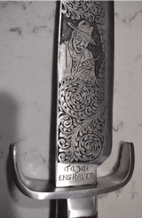 Fully engraved Cowboy Bowie knife