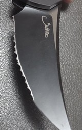 Microtech Brachial Auto OTS - Single Edge- Tactical- Black Handle-Black Full Serrated Blade 268A-3 T - 9 of 11