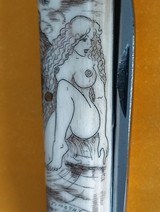 Otter Gebr Bern's Solingen Germany, scrimshawed nude folding knife - 5 of 8