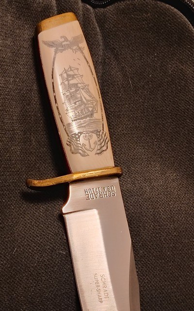 Ivory handle knife with nautical scrimshaw - Image 12 of 12