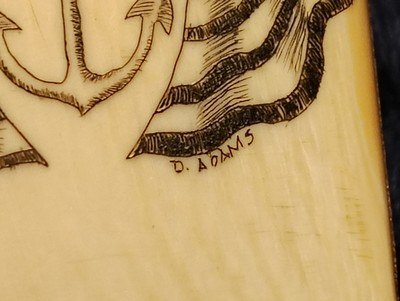 Ivory handle knife with nautical scrimshaw - Image 3 of 12