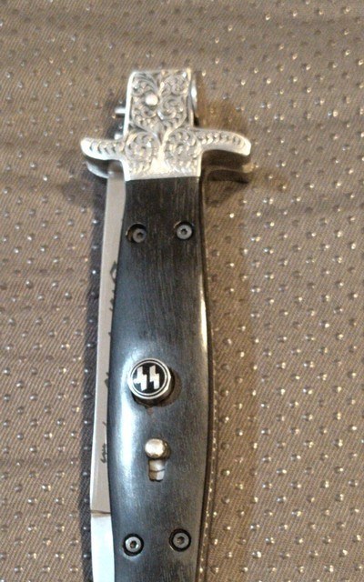 Handmade switchblade with Nazi motif