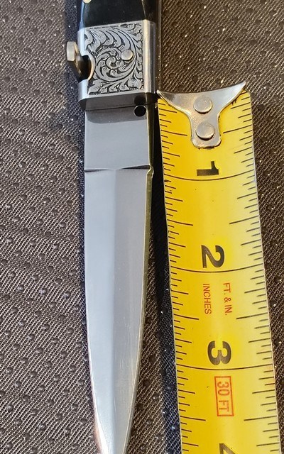Beautiful handmade fully engraved switchblade - Image 7 of 12