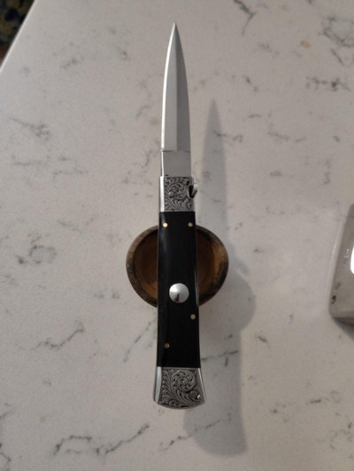 Beautiful handmade fully engraved switchblade - Image 11 of 12