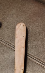 San Francisco style folding Bowie, Handmade automatic art knife with copper Damascus blade - Image 14 of 15