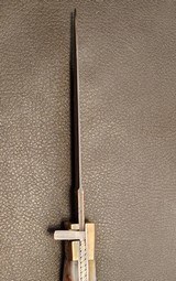 San Francisco style folding Bowie, Handmade automatic art knife with copper Damascus blade - Image 4 of 15
