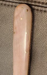 San Francisco style folding Bowie, Handmade automatic art knife with copper Damascus blade - Image 7 of 15