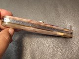 San Francisco style folding Bowie, Handmade automatic art knife with copper Damascus blade - Image 12 of 15
