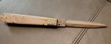 San Francisco style folding Bowie, Handmade automatic art knife with copper Damascus blade - Image 15 of 15