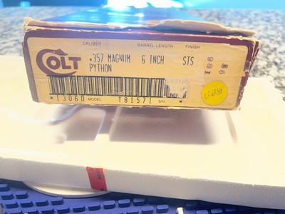 1988 COLT PYTHON STAINLESS ORIGINAL BOX - Image 14 of 15
