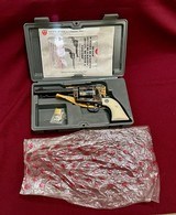 Ruger Vaquero 44 Magnum, Case Hardened Frame, Ivory Grips, Gold Engraved Cylinder, 5.5” barrel, Excellent Condition! Model 00586 - 2 of 16