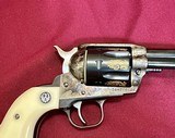 Ruger Vaquero 44 Magnum, Case Hardened Frame, Ivory Grips, Gold Engraved Cylinder, 5.5” barrel, Excellent Condition! Model 00586 - 7 of 16