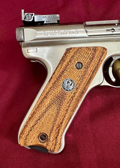 Ruger MK II “Volquartsen Custom” Stainless, 3.5” Heavy BBL & Trigger, Bo-Mar Sights, 1998, Exc Condition! - Image 5 of 16