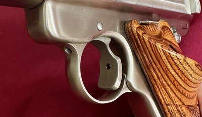 Ruger MK II “Volquartsen Custom” Stainless, 3.5” Heavy BBL & Trigger, Bo-Mar Sights, 1998, Exc Condition! - Image 8 of 16