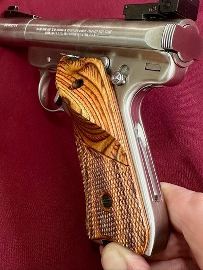 Ruger MK II “Volquartsen Custom” Stainless, 3.5” Heavy BBL & Trigger, Bo-Mar Sights, 1998, Exc Condition! - Image 3 of 16