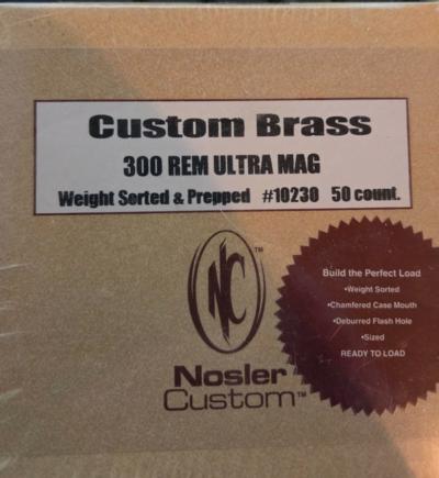 Nosler Custom Brass 300 Remington Ultra Mag