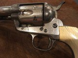 Antique Colt Single Action Army .44 Great Etched Panel, Ivory, Nickel - 2 of 15