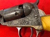 FACTORY ENGRAVED, ANTIQUE COLT 1849 POCKET MODEL, IVORY STOCKS - 3 of 20