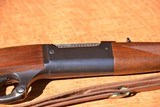Savage 99EG solid frame lever safety in .308 Win, Minty clean everything with vintage leather strap. - 9 of 13