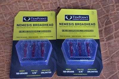 Ten Point Nemesis broadheads/3, 4 blade, 100 gr.2 packages