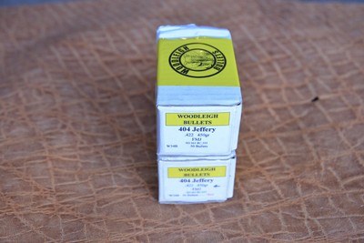 2 Original Woodleigh factory sealed .422 dia for 404 Jeffery 450gr solids, 50 per box