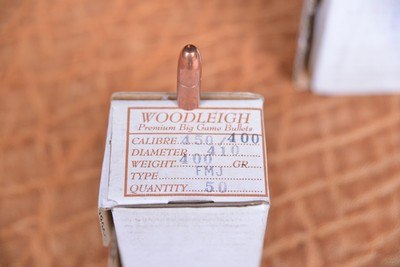 Woodleigh 450/400 bullets, 2 boxes, 50/ box, one solids, one softs, both 400g. - Image 4 of 4