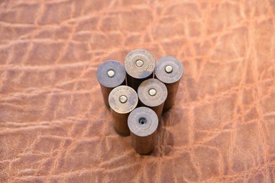 Antique wood box with 49 assorted 10 ga brass shells, Winchester, UMC, parker - Image 3 of 7