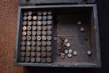 Antique wood box with 49 assorted 10 ga brass shells, Winchester, UMC, parker - Image 6 of 7