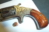 HOPKINS & ALLEN
XL #3 32CAL RIMFIRE FACTORY ENGRAVED REVOLVER. - 15 of 15