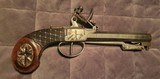 Beautiful, fire-able flintlock boxlock Belgian pistol with spring bayonet - 1 of 5