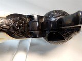 Colt Single Action, First Generation, Weldon Bledsoe Engraved, 45 LC,7 1/2", Blue Finish, Steerhead Pearl Grips - 5 of 7