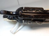 Colt Single Action, First Generation, Weldon Bledsoe Engraved, 45 LC,7 1/2", Blue Finish, Steerhead Pearl Grips - 6 of 7