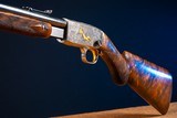 Browning pump action rifle in 22 long engraved by Master Engraver, Angelo Bee - 6 of 15