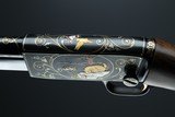 Browning pump action rifle (Trombone) in 22 Long engraved by Master Engraver, Angelo Bee - 4 of 15