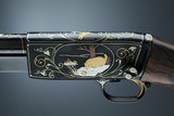 Browning pump action rifle (Trombone) in 22 Long engraved by Master Engraver, Angelo Bee - 11 of 15