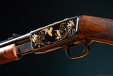 Browning pump action rifle (Trombone) in 22 Long engraved by Master Engraver, Angelo Bee - 10 of 15