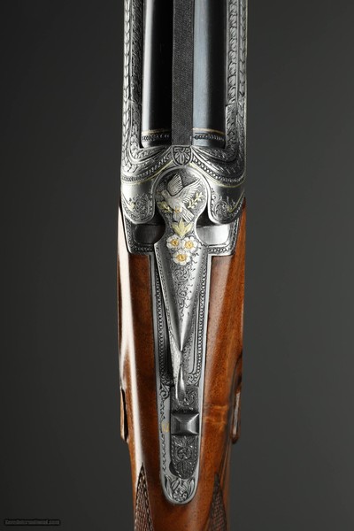 Browning B25 Superposed 20 Gauge shotgun engraved by Master Engraver Angelo Bee