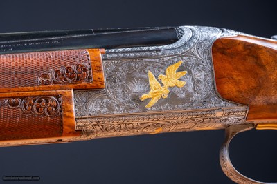Browning B25 Superposed 20 Gauge shotgun engraved by Master Engraver Angelo Bee