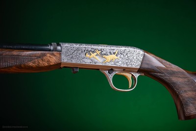 Browning semi-automatic rifle (Takedown) in 22 Long Rifle engraved by Master Engraver, Angelo Bee