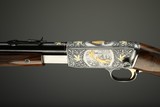 Browning pump action rifle (Trombone) in 22 Long engraved by Master Engraver, Angelo Bee - 6 of 15