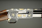 Browning pump action rifle (Trombone) in 22 Long engraved by Master Engraver, Angelo Bee - 4 of 15